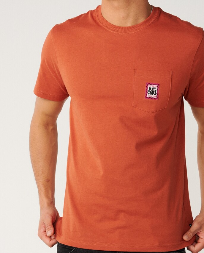 Rip Curl t-shirt Streamline Pocket Badge baked clay - 7