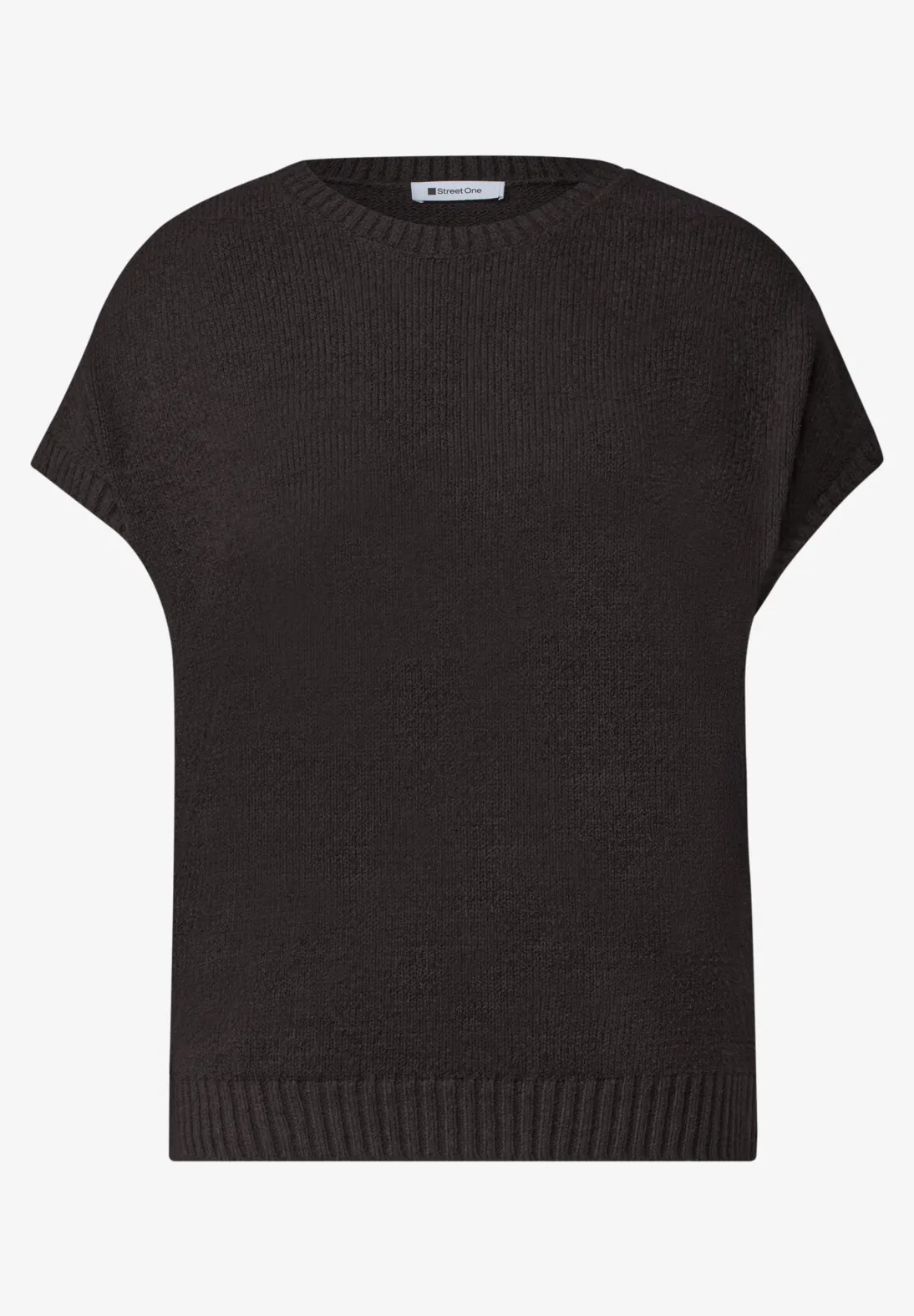 Sleeveless Sweater Frisée - Black Coffee - Street One - 4