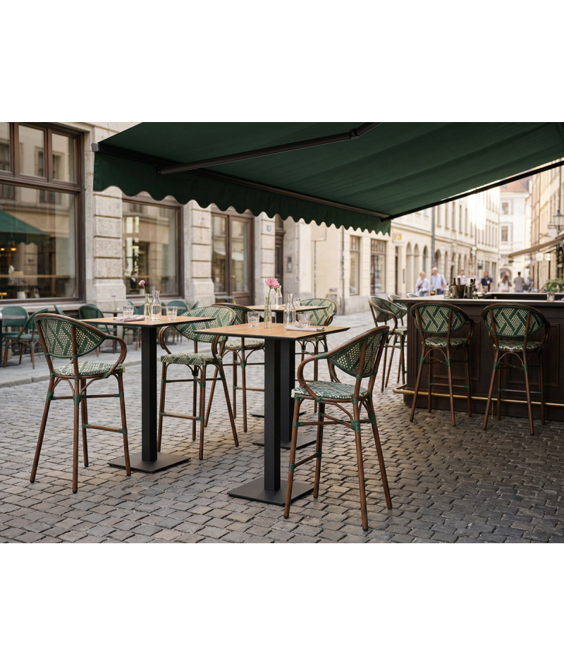 Karmbarstol stapelbar i Aluminium med konstrotting Camillo för utomhusbruk - 5