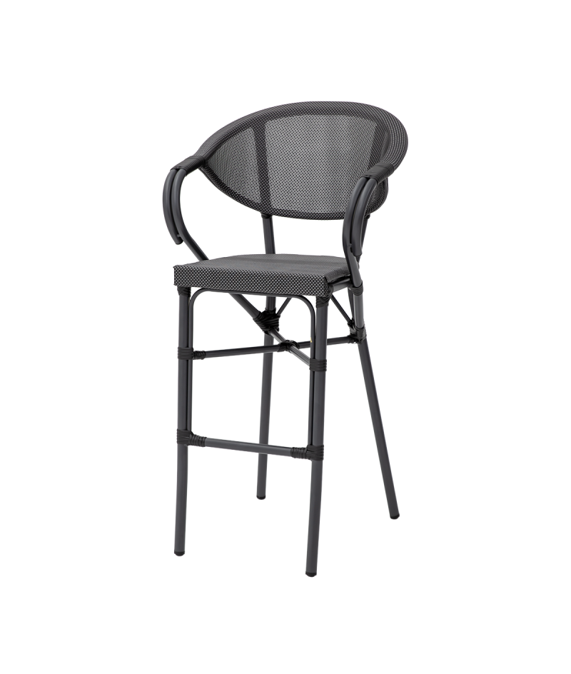 Stapelbar barstol i Aluminium med konstrotting Camillo för utomhusbruk - 7