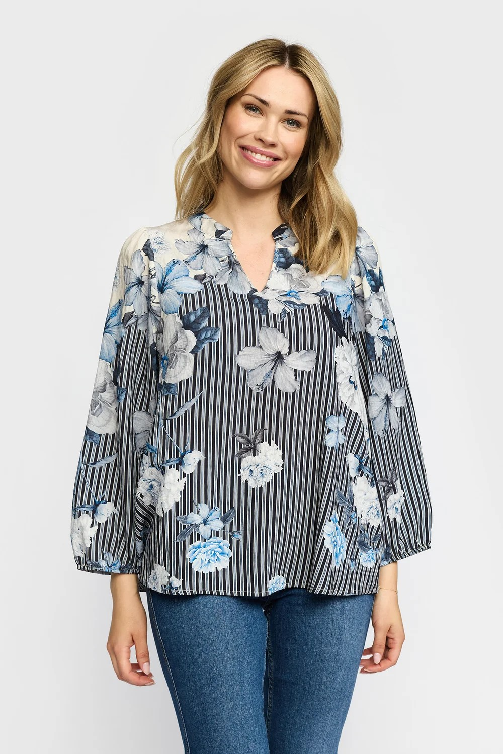 Jana Blouse - Blue - 2-Biz