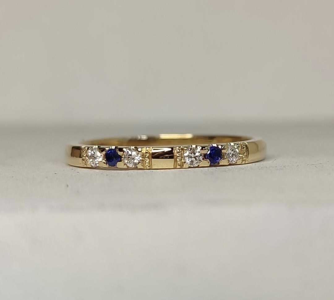 Ring Natalia safirer diamanter guld 18 karat 