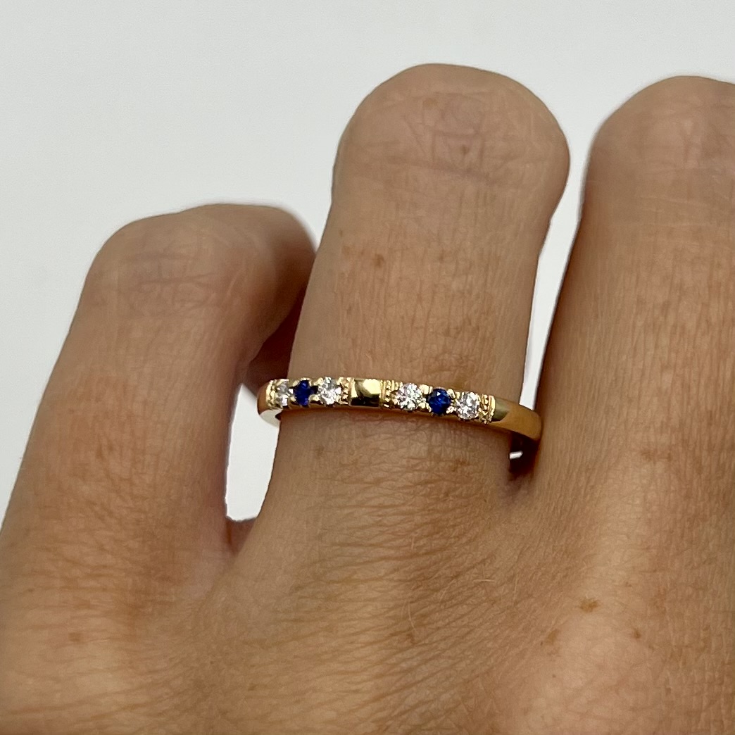 Ring Natalia safirer diamanter guld 18 karat  - 6