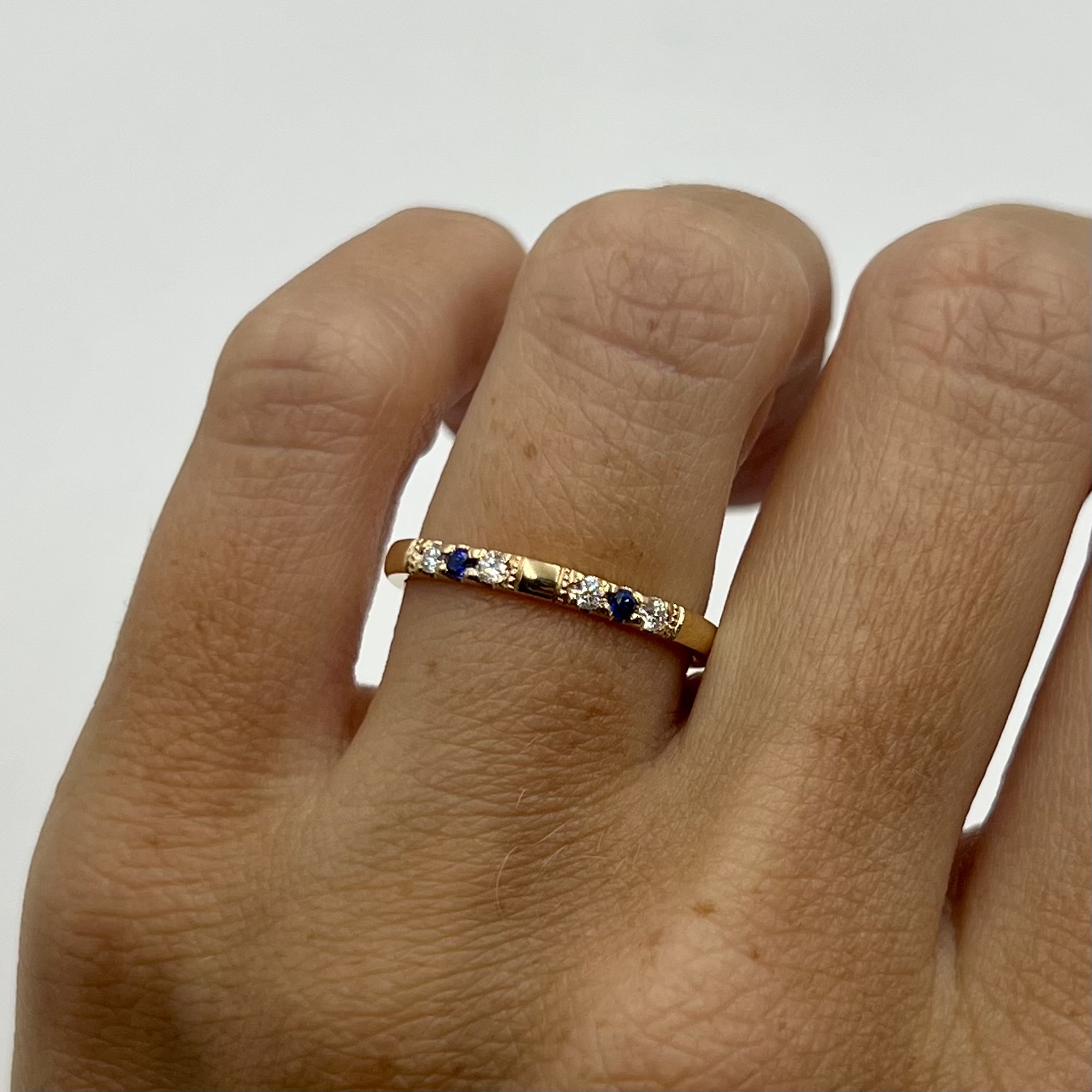 Ring Natalia safirer diamanter guld 18 karat  - 4