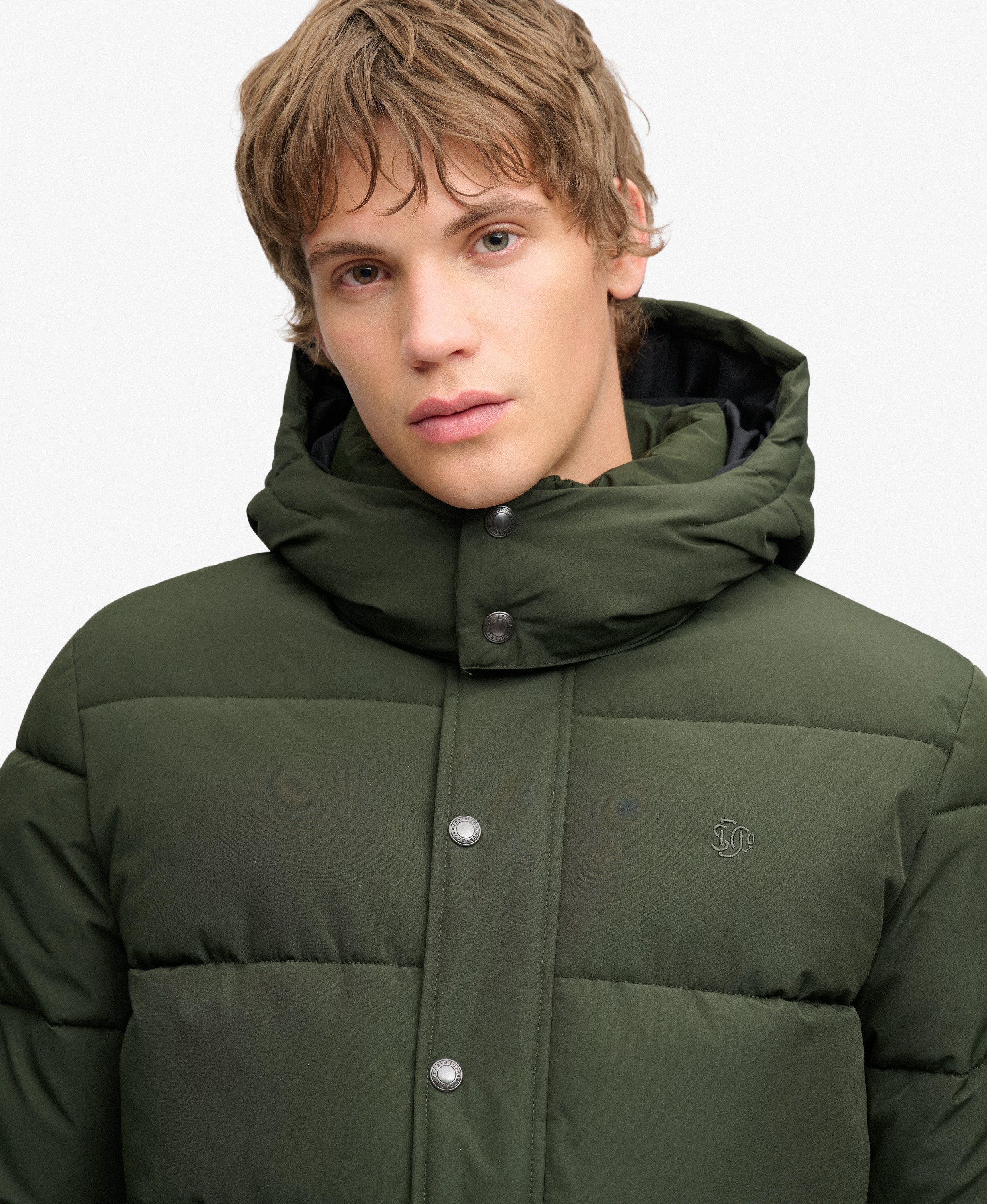 Superdry - Premium Hood Puffer Jacket -Olive Green - 3