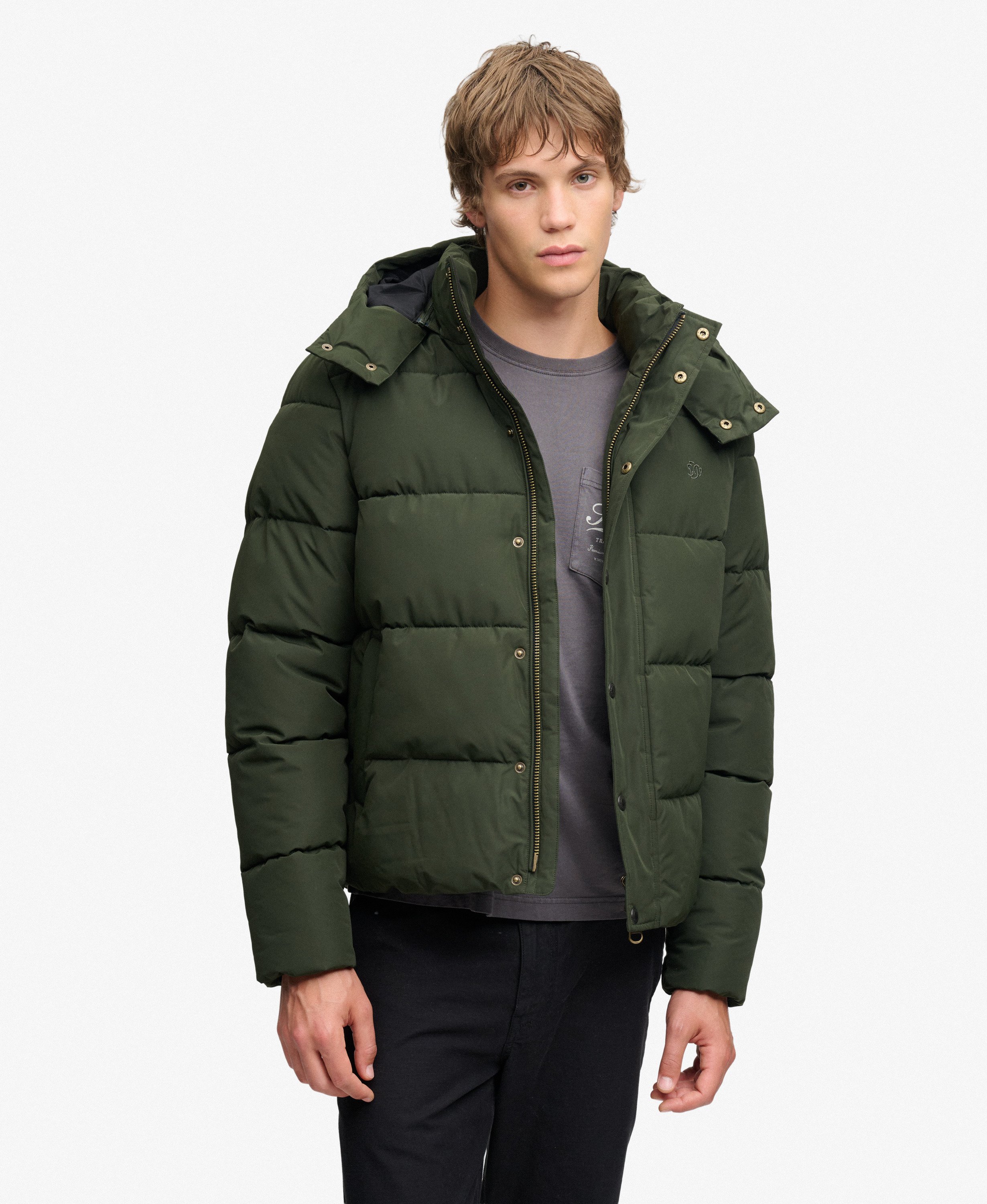 Superdry - Premium Hood Puffer Jacket -Olive Green - 5