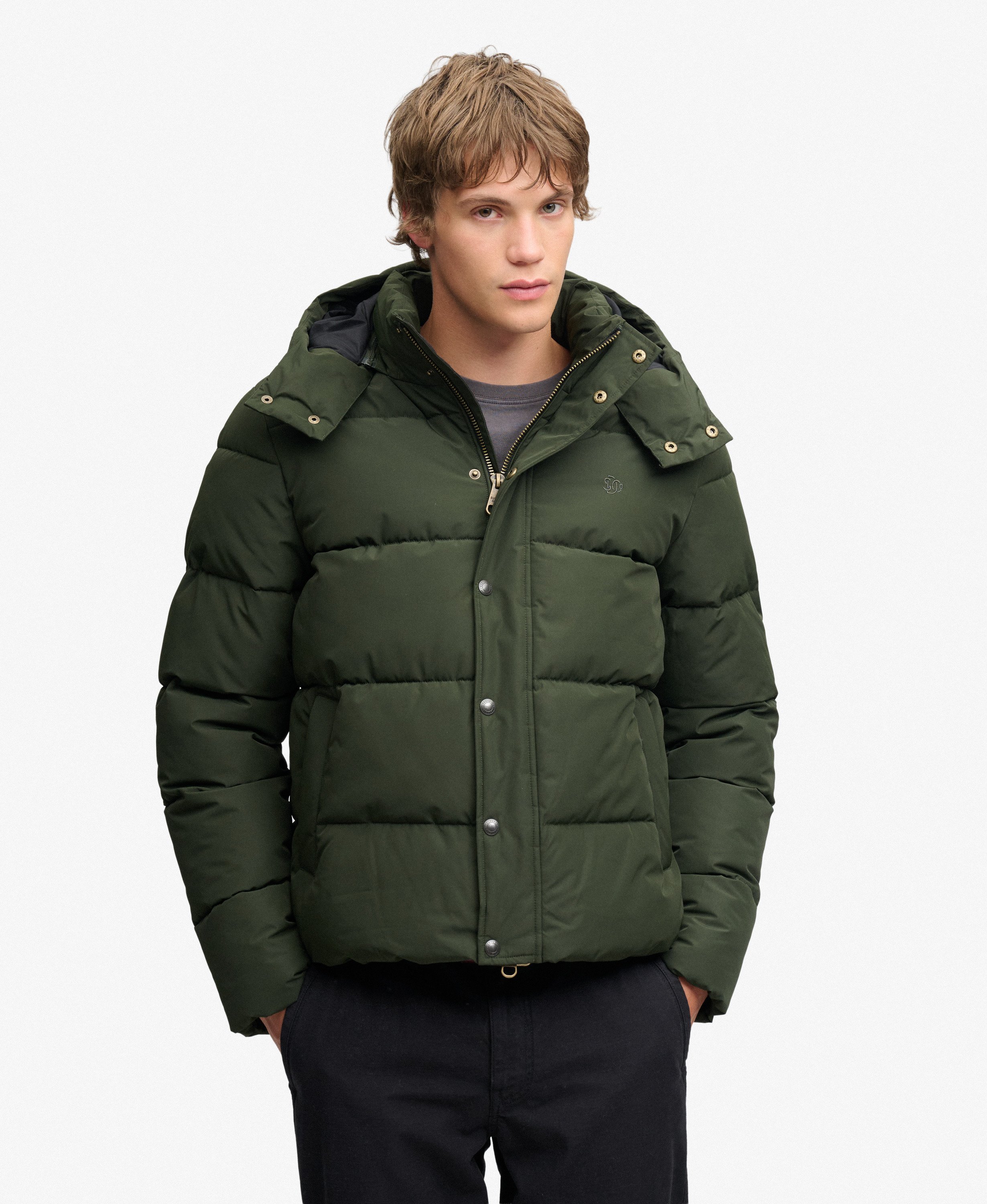 Superdry - Premium Hood Puffer Jacket -Olive Green