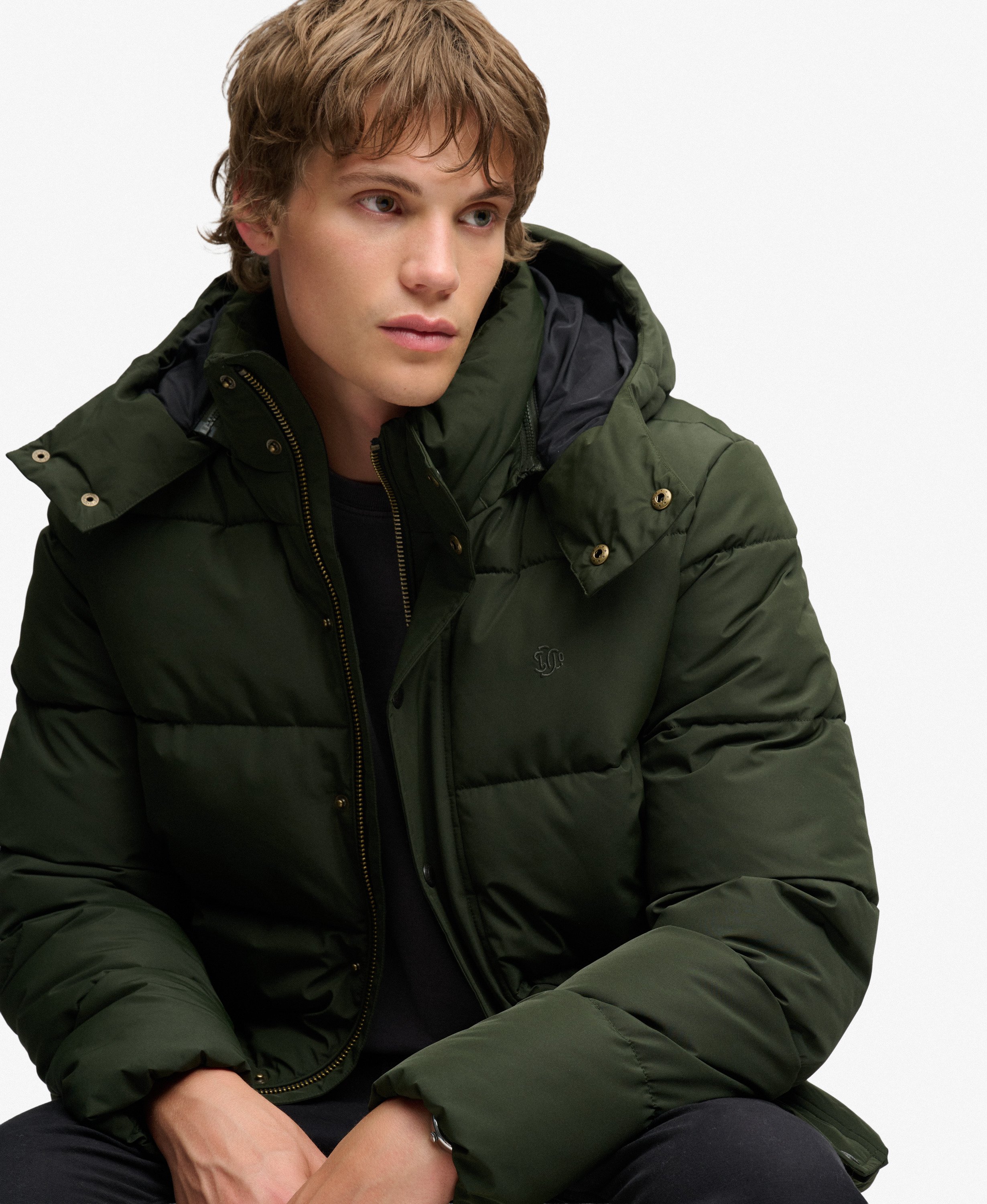 Superdry - Premium Hood Puffer Jacket -Olive Green - 4