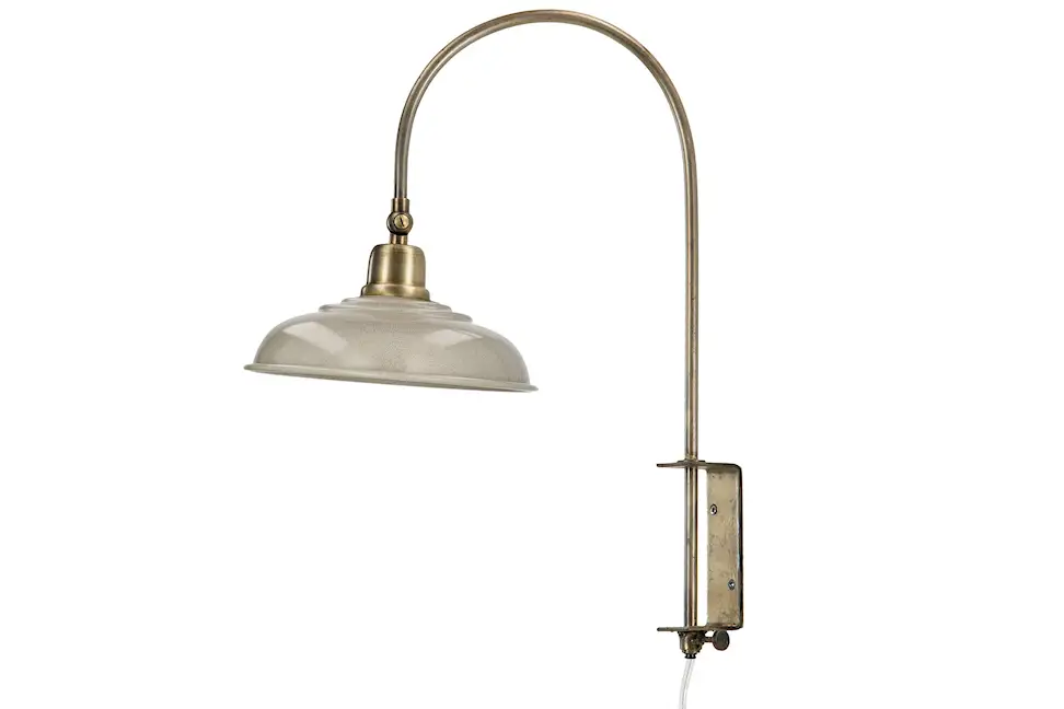 Vägglampa med Mässingsdetaljer Sand