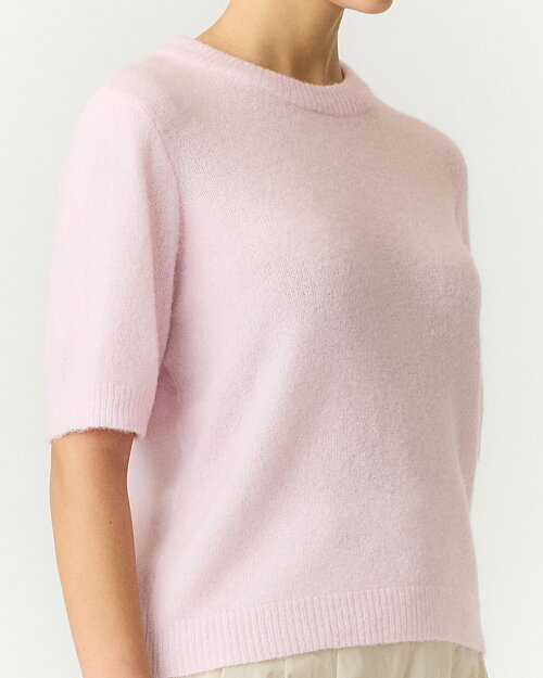 Jumper Johi ullblandning kort ärm ljusrosa - 2
