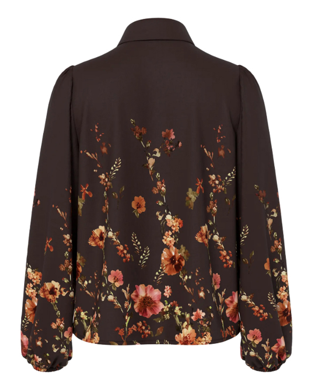 Blus Romantica blommig brun - 2