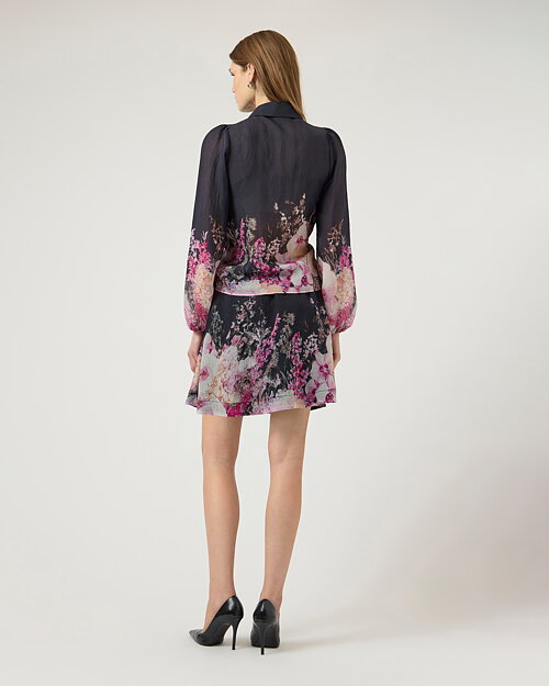 Blus Romantica blommig brun - 4