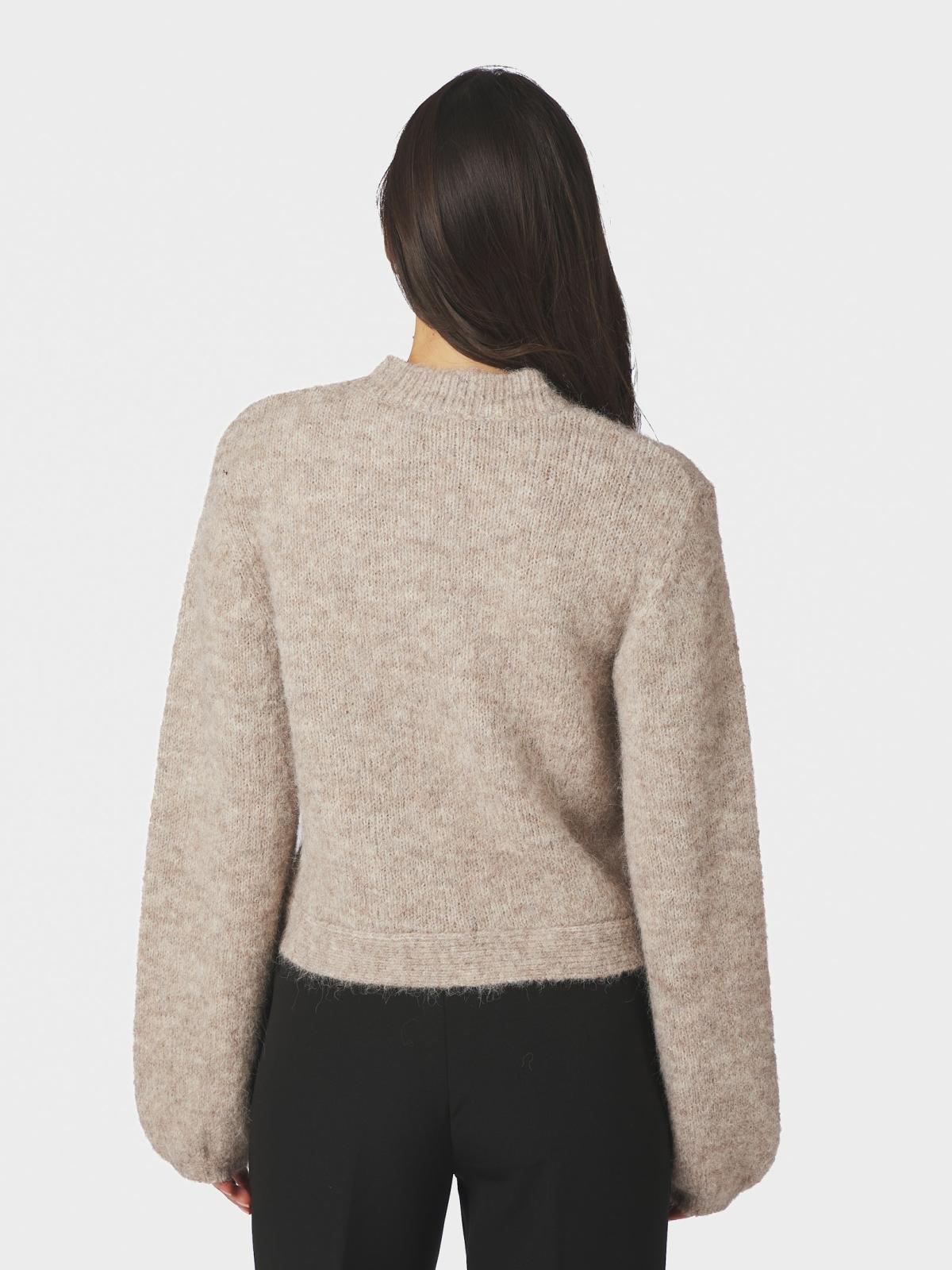 Neo Noir Gio  Fluffy Knit Cardigan, Beige Melange - 4