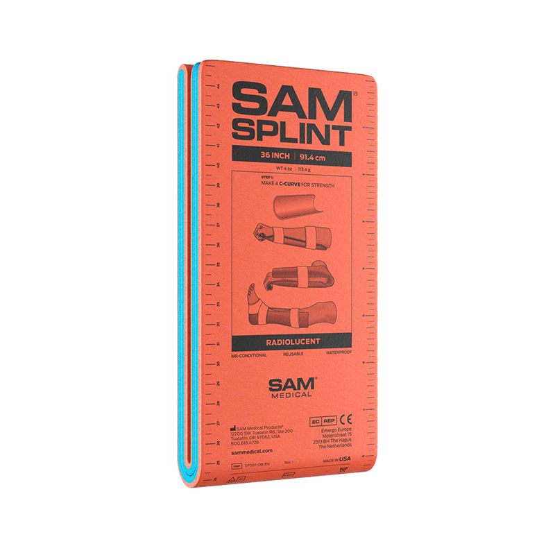 SAM Splint flatpackad 36", Orange/Blå, SAM Medical