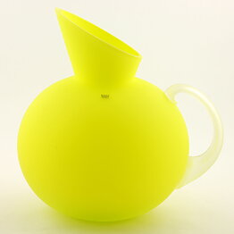 Anne Nilsson (Sorbet 1995) Frosty Yellow Art Glass Pitcher 25 cm