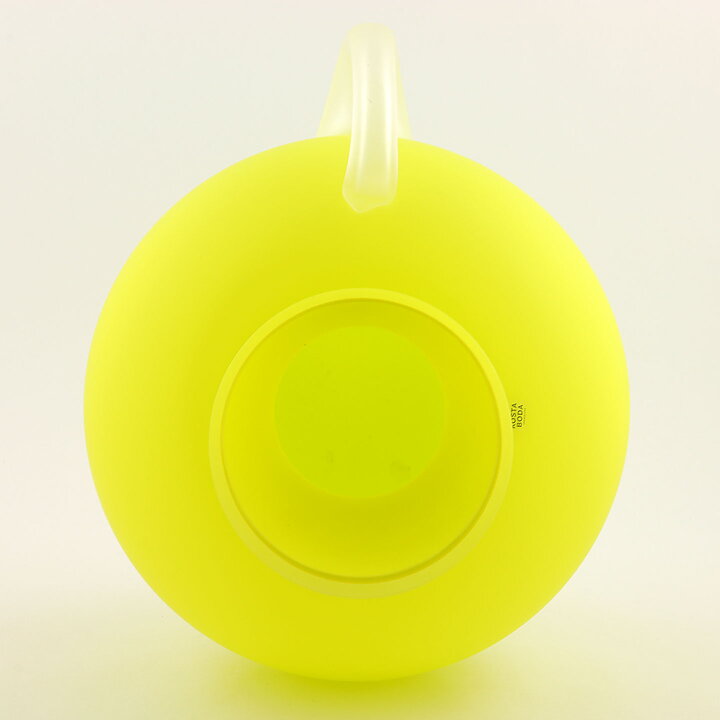 Anne Nilsson (Sorbet 1995) Frosty Yellow Art Glass Pitcher 25 cm