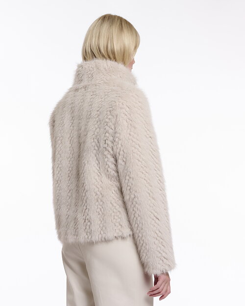 Pälsjacka Vie mönstrad offwhite - 2