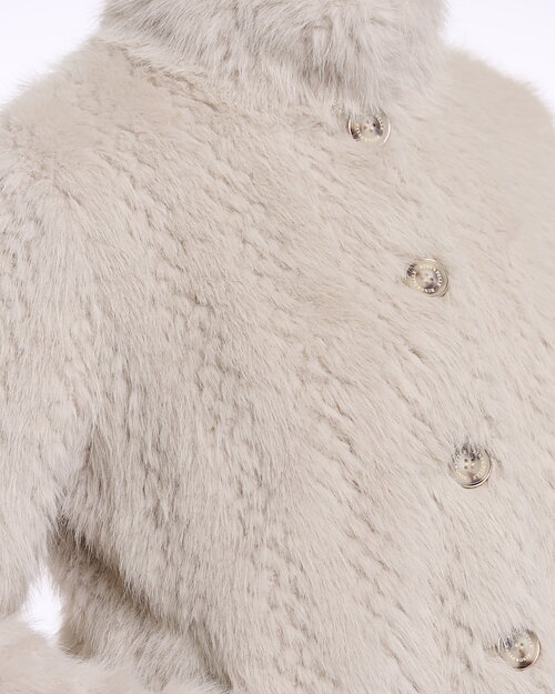 Pälsjacka Vie mönstrad offwhite - 3