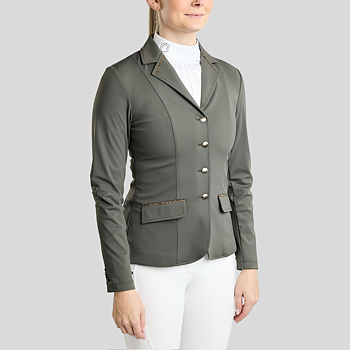 MONTAR MOEVE SOFTSHELL COMPETITION JACKET GOLDEN QUARTZ TAPE CRYSTALS - FOREST GREEN