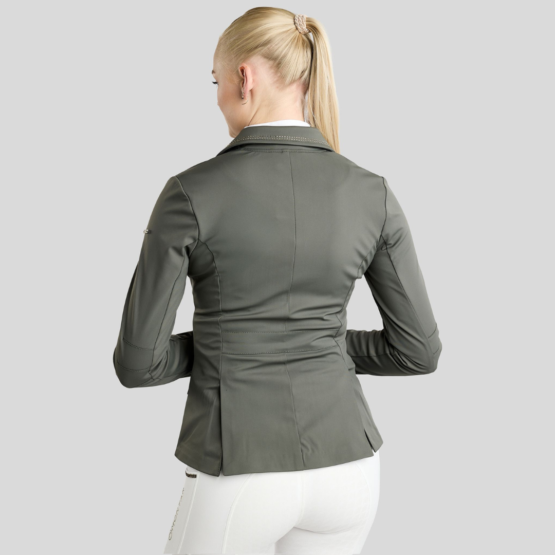 MONTAR MOEVE SOFTSHELL COMPETITION JACKET GOLDEN QUARTZ TAPE CRYSTALS - FOREST GREEN - 6