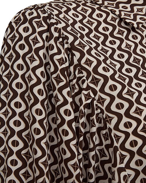 Blus Adney resår i ärm mönstrad beige/brun - 3