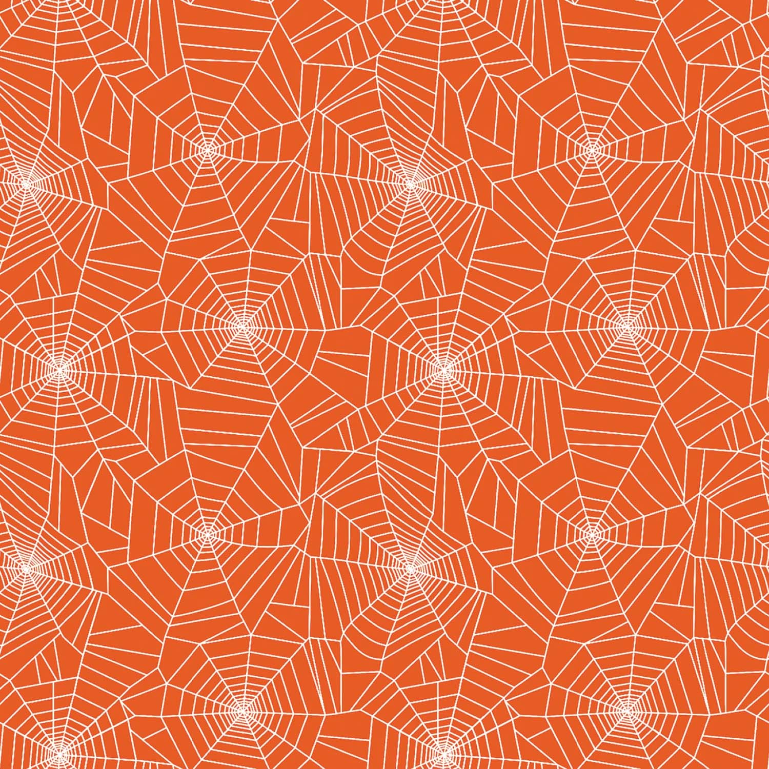 Tyg: Ghostly Cobwebs Orange - Ghostly Soiree