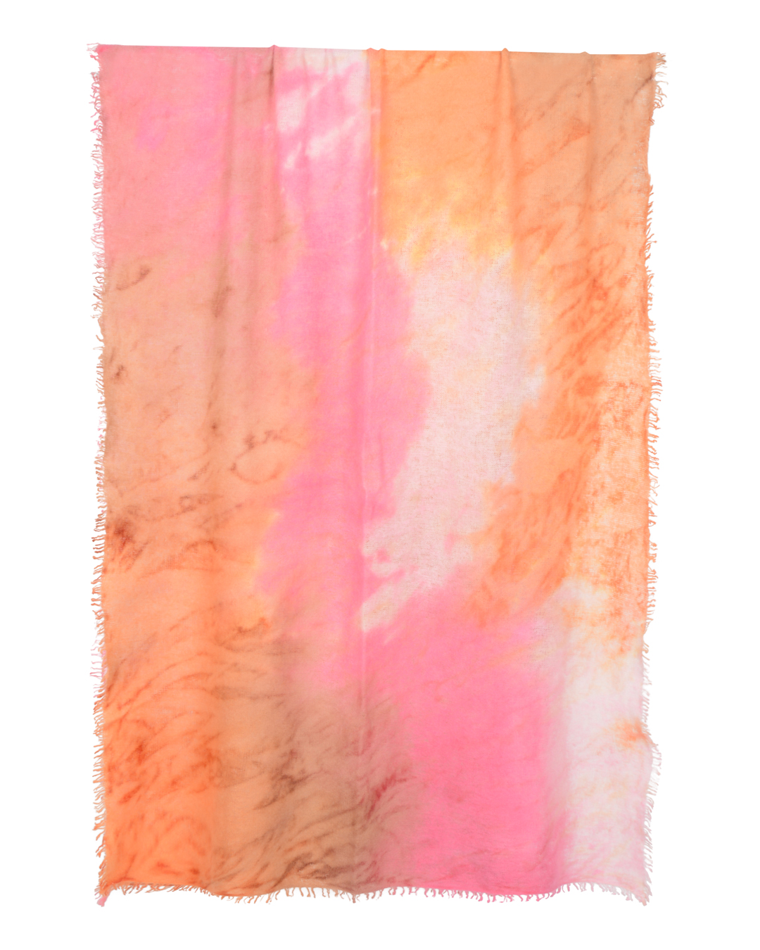 Kashmirsjal Ice Dye rosa/orange/beige - 2
