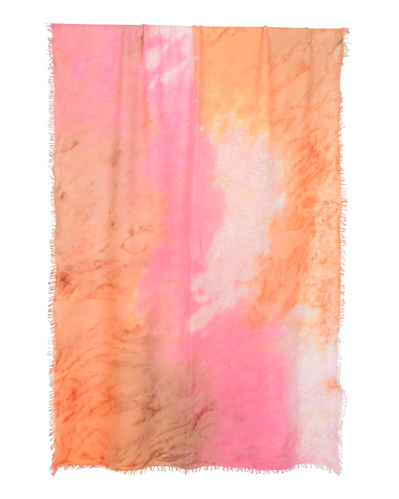 Kashmirsjal Ice Dye rosa/orange/beige