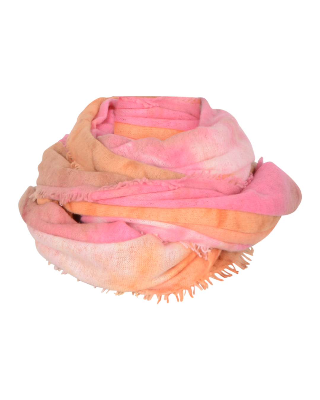 Kashmirsjal Ice Dye rosa/orange/beige - 5