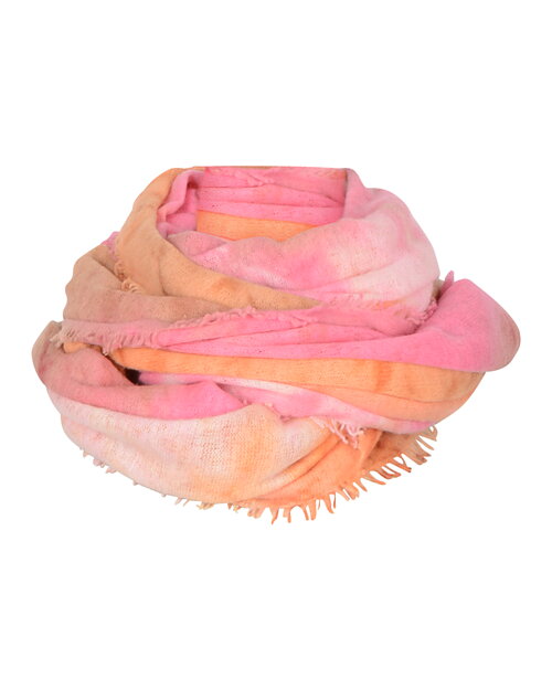 Kashmirsjal Ice Dye rosa/orange/beige - 5