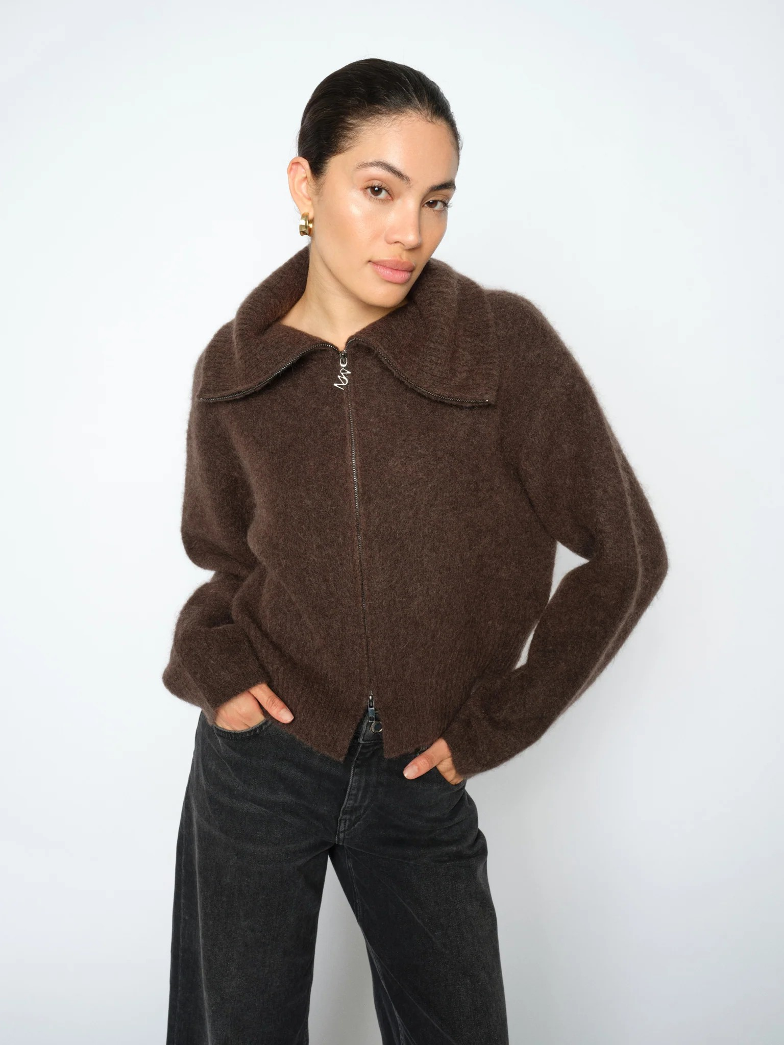 MMHulda Knit Zip Cardigan - Delicioso - Mos Mosh