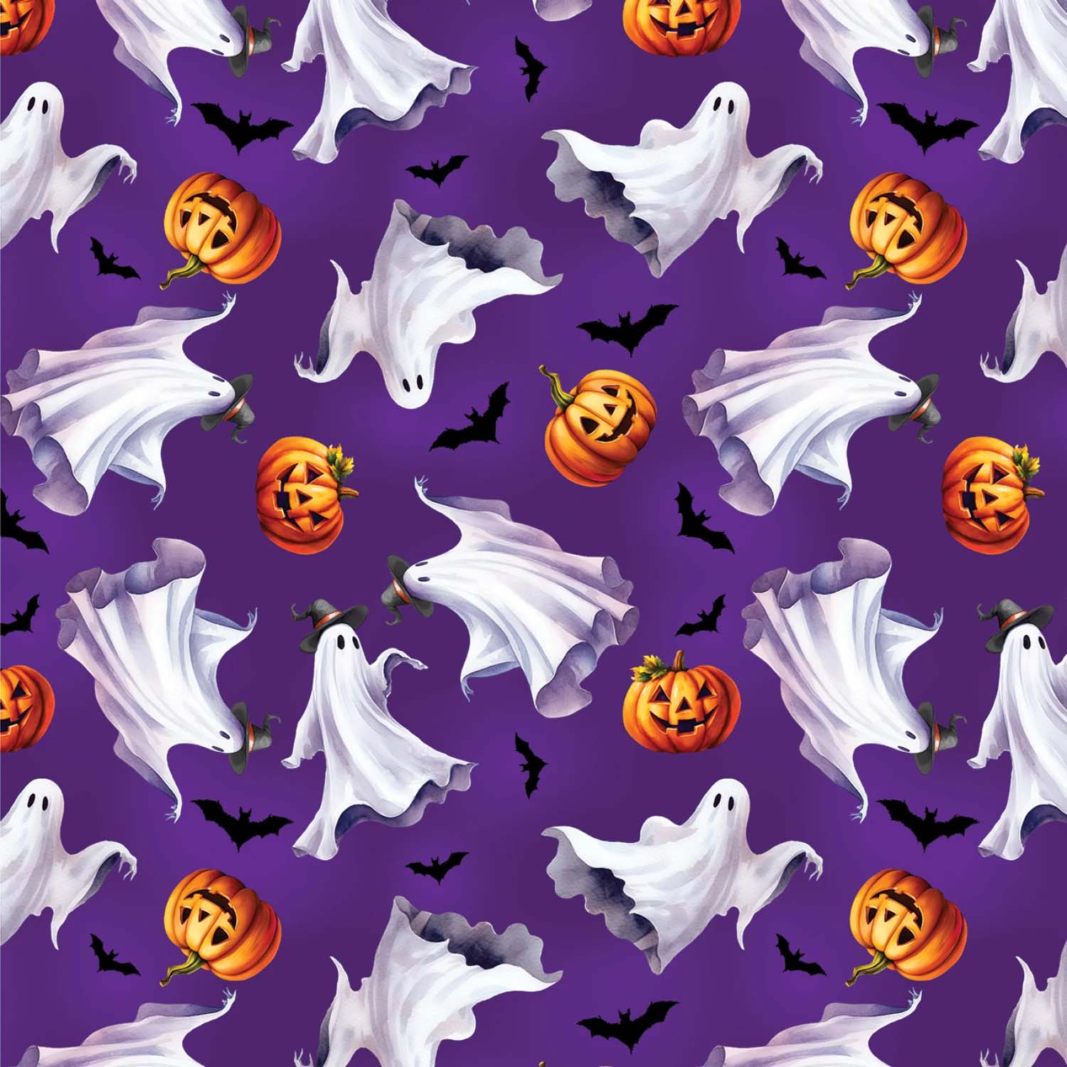Tyg: Ghostly Parade Purple - Ghostly Soiree