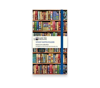 Bodleian Libraries : Hobbies & Pastimes Bookshelves Sticky Notes Folder - Fem block med Sticky Notes i olika storlekar i folder med resårband