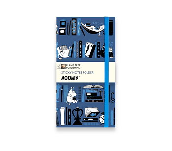 Mumin : Bookshelves Sticky Notes Folder - Fem block med Sticky Notes i olika storlekar i folder med resårband
