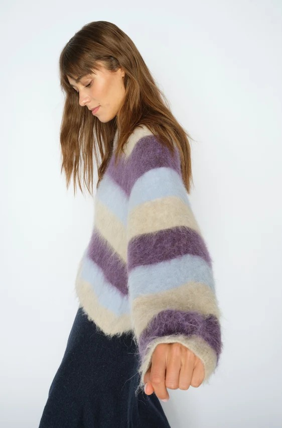 MMSuvi Stripe Knit - Sweet Grape - Mos Mosh