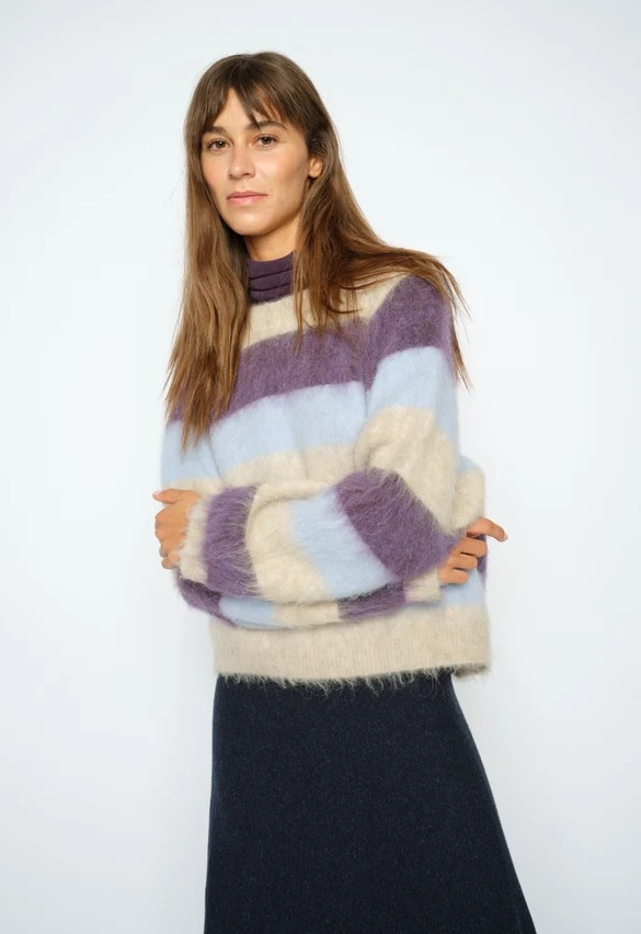 MMSuvi Stripe Knit - Sweet Grape - Mos Mosh