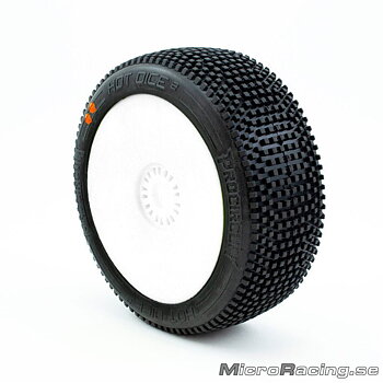 PROCIRCUIT - Hot Dices V2 Medium, 1/8 Off Road, Limmade, Vit Fälg, 1par