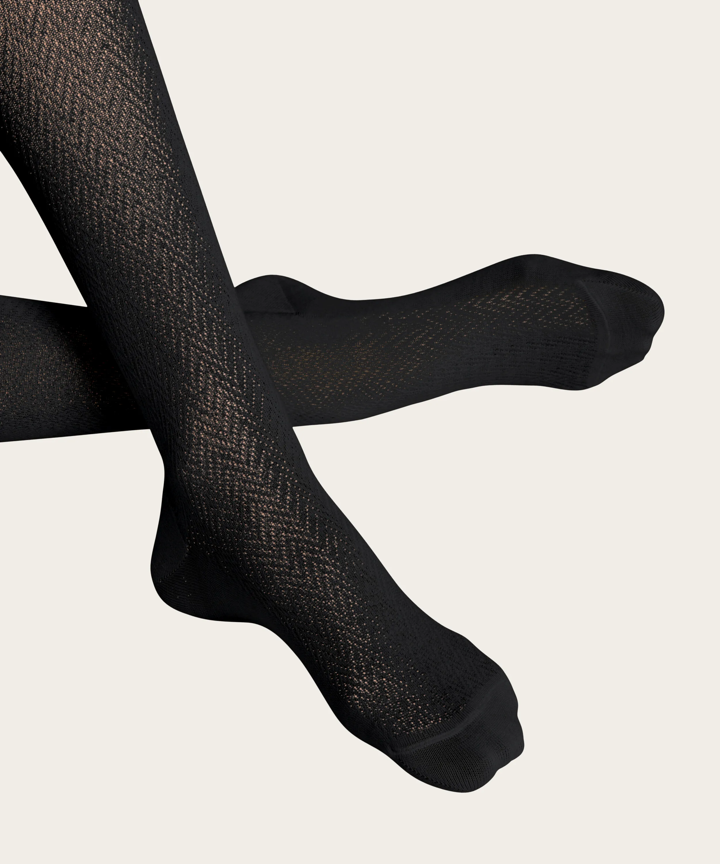 Zigzag Wool Tights - 2