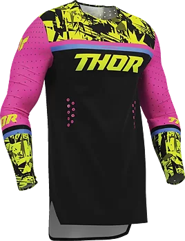 THOR Sportmode Punk'd MX Jersey, Schwarz/Fuchsia/Rosa/Gelb