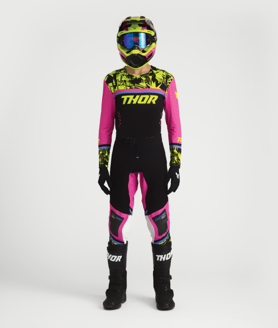 Maillot THOR Sportmode Punk'd, Noir/Fuchsia/Rose/Jaune - 4