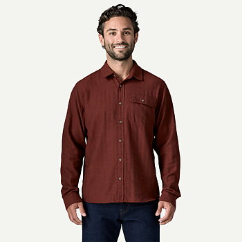 Patagonia M's L/S LW Fjord Flannel Shirt - Rusty Red