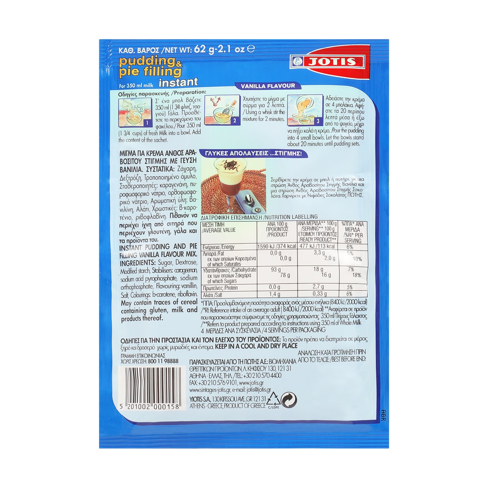 JOTIS Instant pudding med vaniljsmak 62g - 2