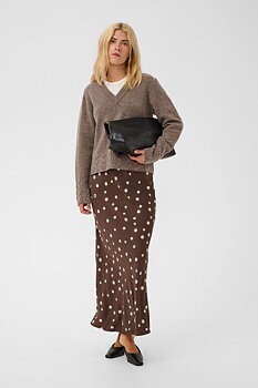 Culture Dotty Berna Skirt Brown/Whitecap Dot