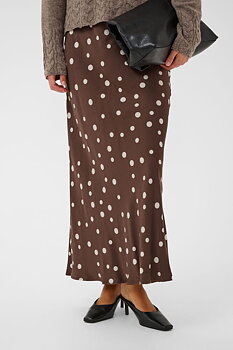 Culture Dotty Berna Skirt Brown/Whitecap Dot