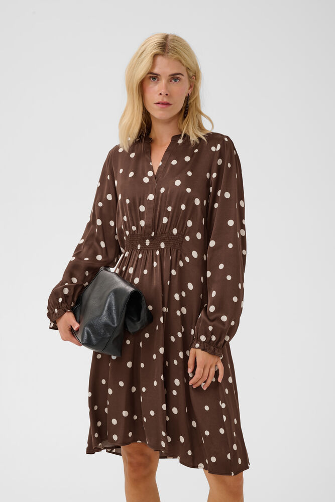 Culture Dotty Berna Dress Brown/Whitecap