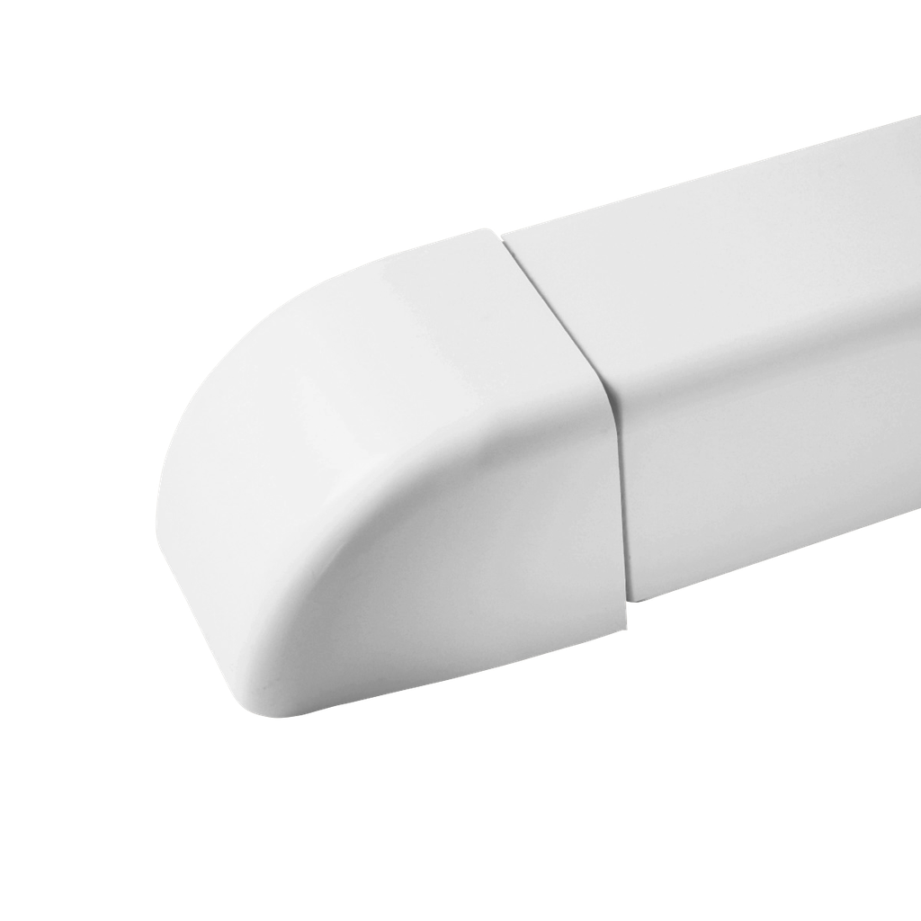Ändlock för 80x60 mm Kanal, Vit. Förpackning med 9 stycken