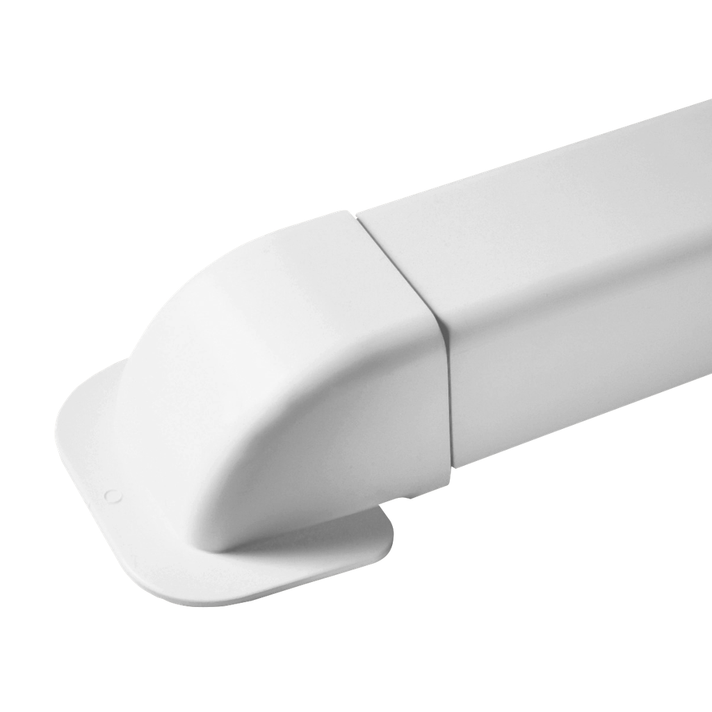 Ändlock med kant för Väggkanal 80x60 mm, Vit. Förpackning med 6 stycken