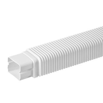 Flexibel Skarv (590 mm) för Kanal 80x60 mm, Vit. Förpackning med 4 stycken