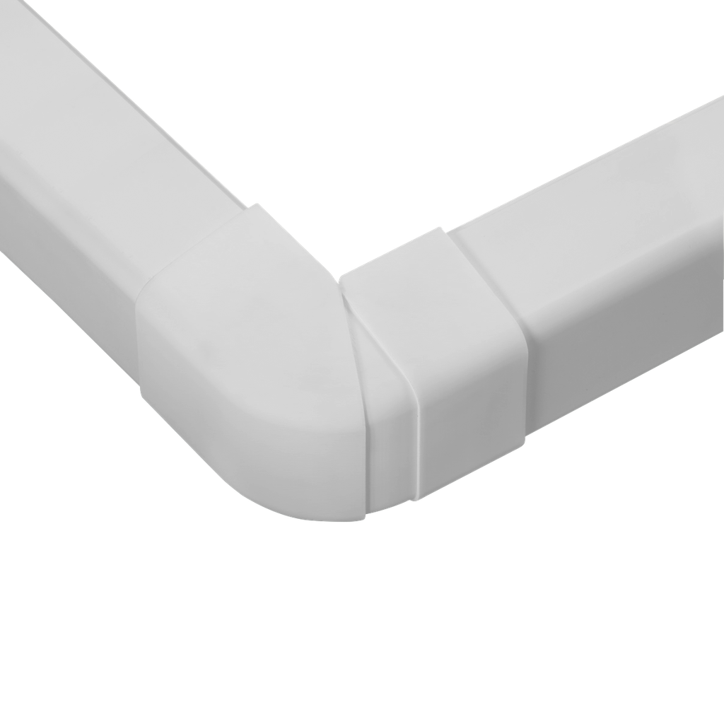 Justerbar Yttre Vinkel för 80x60 mm Kanal, Vit. Förpackning med 6 stycken