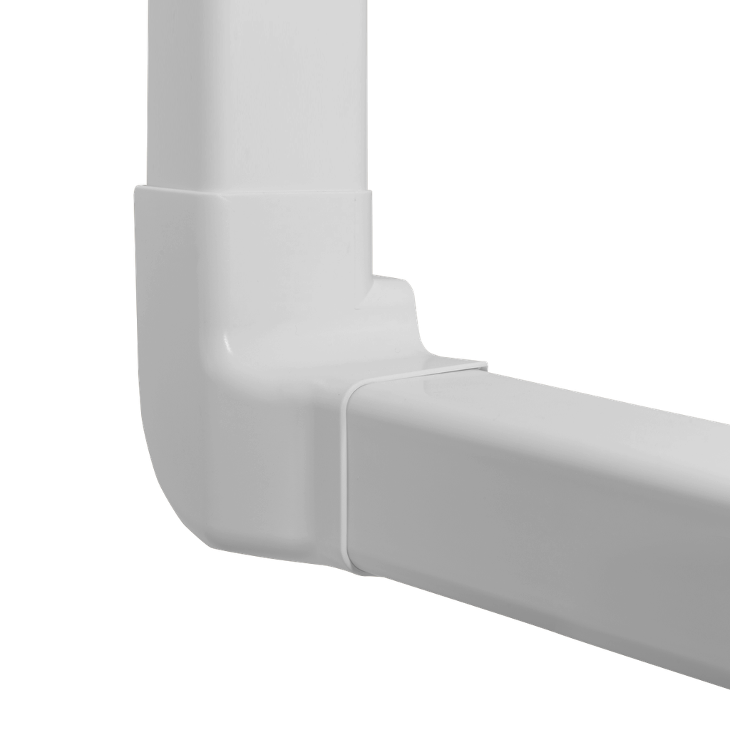 Höger Vertikal Vinkel för 80x60 mm Kanal, Vit. Förpackning med 4 stycken